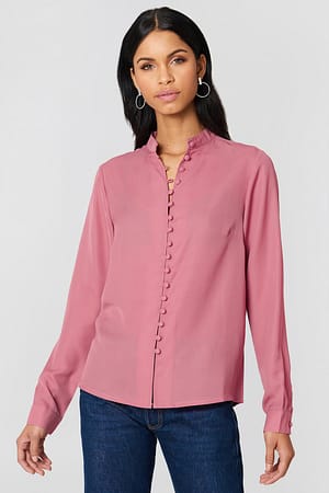 Dusty Pink Wilma Button Blouse