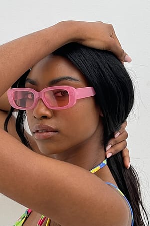 Pink Połyskujące okulary przeciwsłoneczne