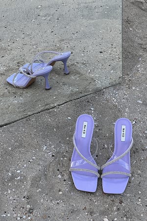 Lilac Sparkling Strappy Mules