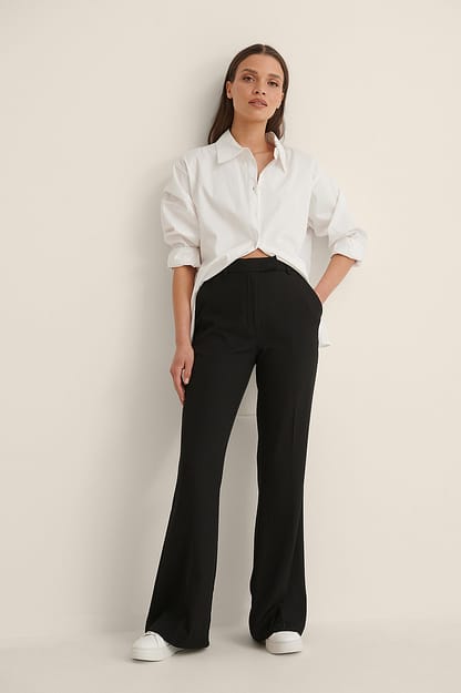Black Flared Tailored Suit Pants