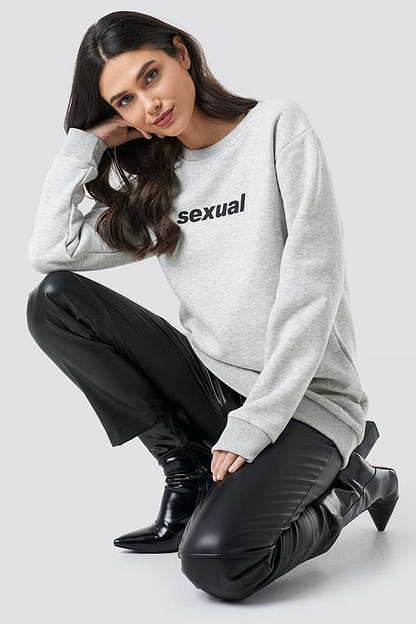 Grey Sexual Oversized Long Sweater