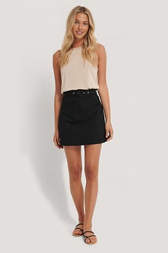 Cargo Belted Cotton Skirt Outfit.