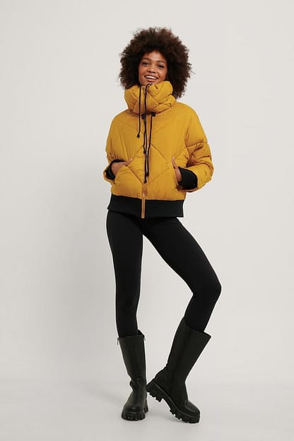 Yellow Quilted Puffa Jacket