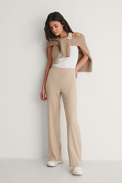 Recycled Ribbed Wide Pants Outfit.