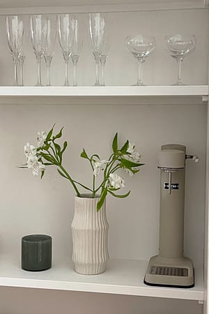 Beige Striped Eco Vase