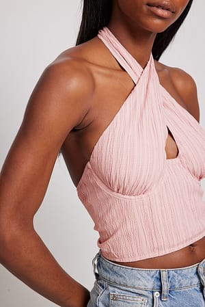 Dusty Pink Structured Wire Detail Top
