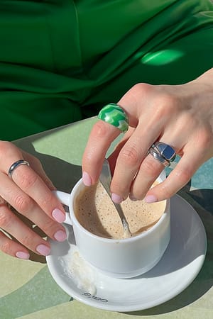 Green Swirl Glass Ring