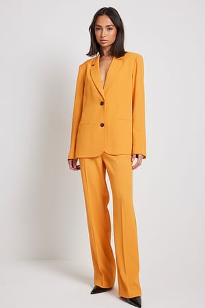 Orange Skrädddade kostymbyxor med raka ben i normal passform