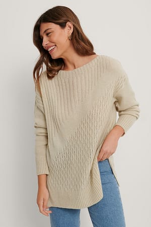 Stone Long Detailed Knit Sweater