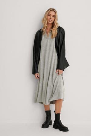 Gray Long Knit Dress