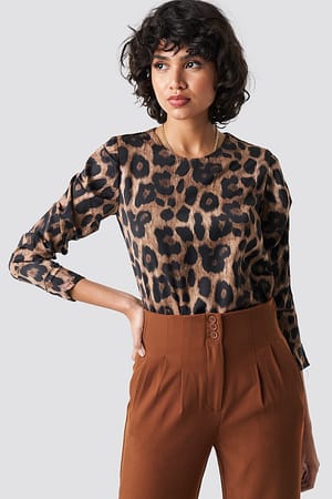 Brown Milla Patterned Blouse