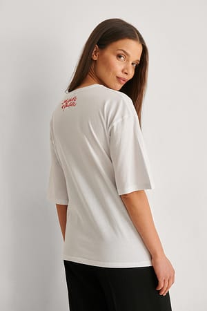 White Luźny T-Shirt