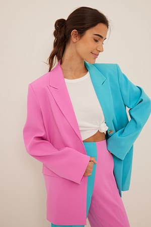 Colorblock Tofarvet oversized blazer