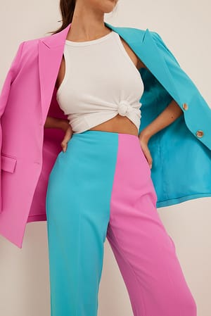 Colorblock Pantalón de traje bicolor