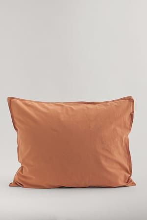 Light Rust Prostokątna poszewka na poduszkę ze spranej bawełny