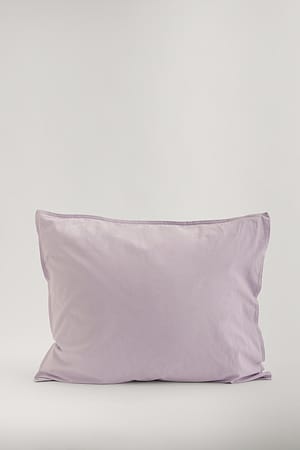 Pale Purple Funda de almohada de algodón lavado orgánica