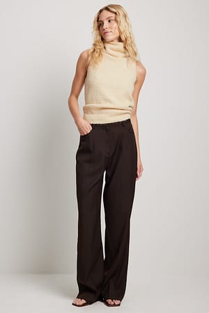 Brown Wide Leg Trousers